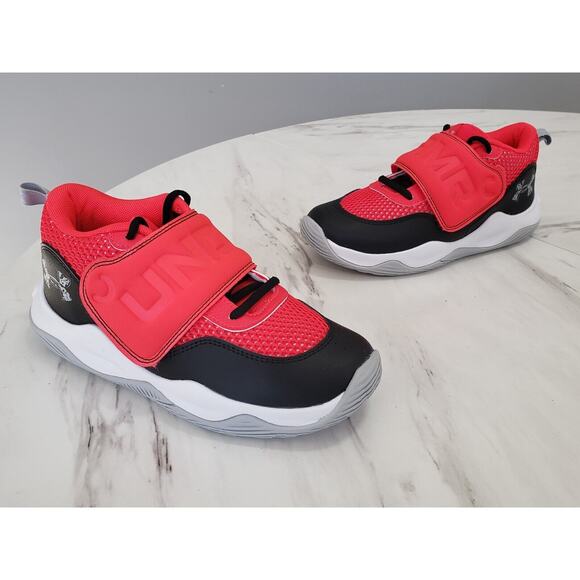 NEW‎ WITHOUT BOX Under Armour Zone BB 2 Kids size 3 Red Black Basketball shoes - Picture 1 of 6